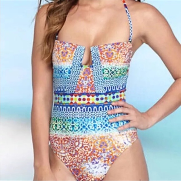 Nanette Lepore Tanzania Tile Print Swimsuit - size large - Picture 5 of 6